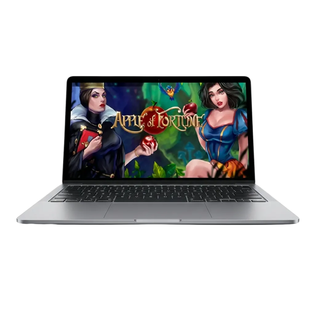 واجهة لعبة Apple of Fortune على MegaPari مع تفاحات خضراء وحمراء ونص عربي عن الترحيب والربح للاعبين في مصر