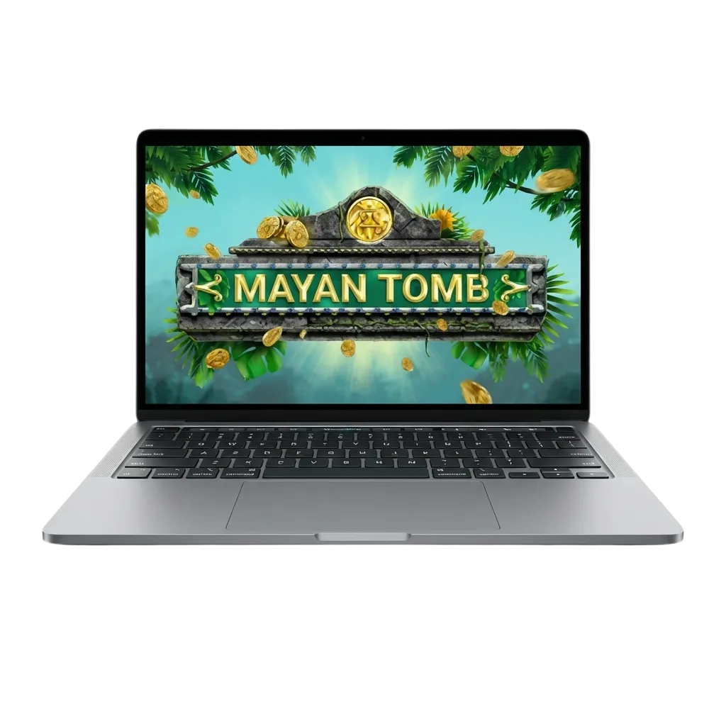 واجهة لعبة Mayan Tomb على MegaPari، رموز حضارة المايا وخيارات رهان باللغة العربية للاعبين في مصر