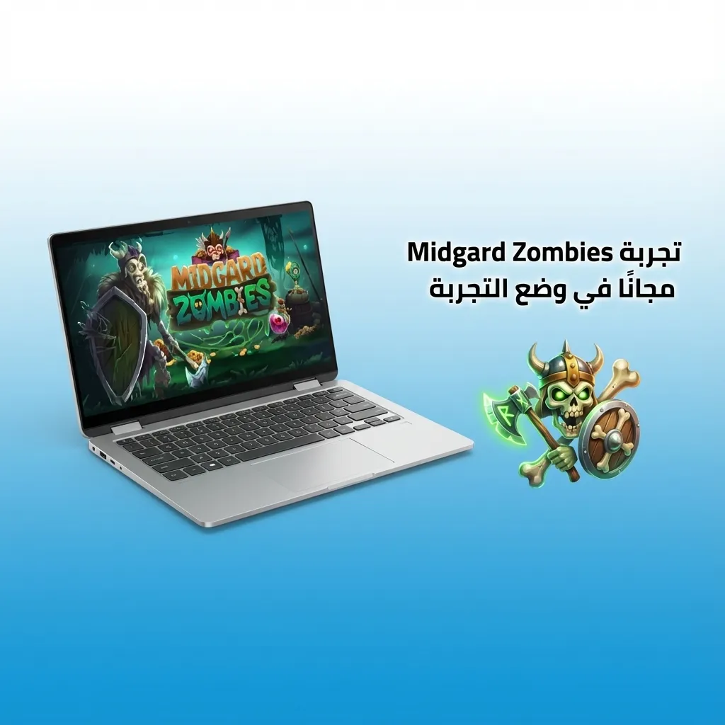لاعب أمام شاشة تعرض لعبة Midgard Zombies مع نصائح عن الميزانية وحدود الإيداع والتنبيه لمخاطر القمار