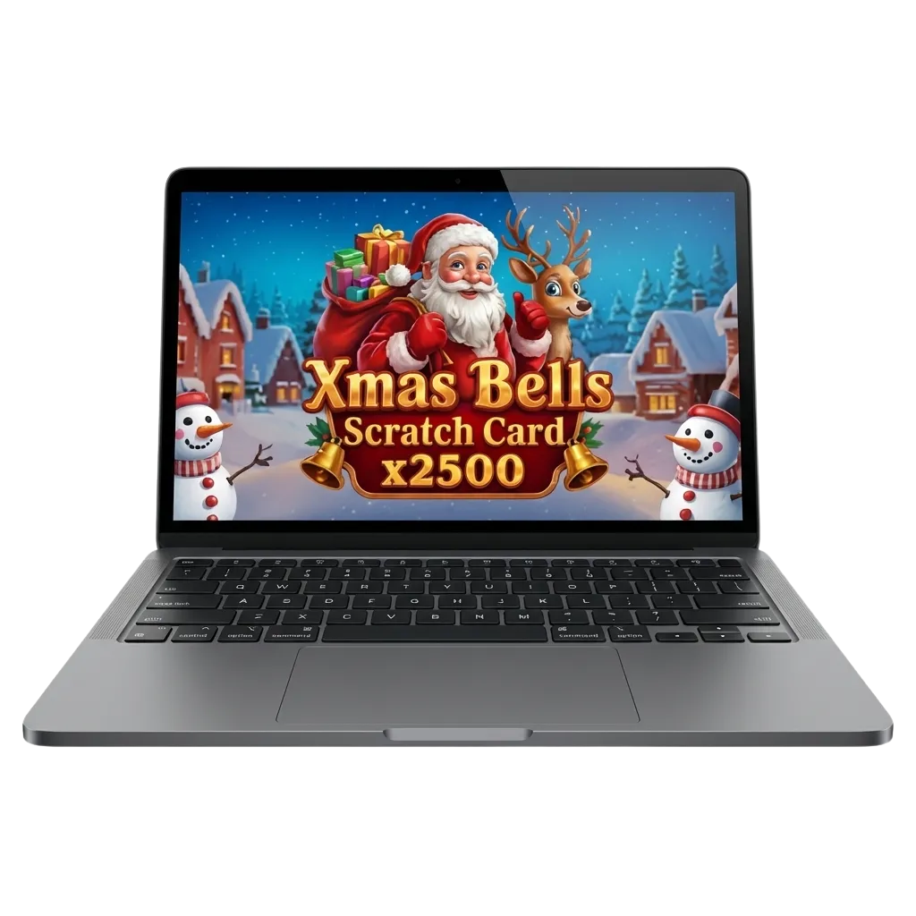 واجهة لعبة Xmas Bells Scratch Card على ميجا باري مع أجراس كريسماس وواجهة خدش رقمية للاعبي مصر
