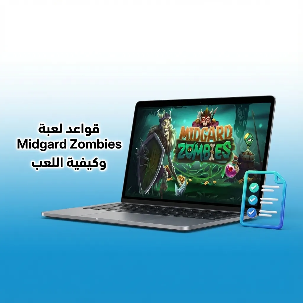 واجهة لعبة Midgard Zombies MegaPari بالعربية تظهر خيارات الرهان والمخاطرة وتعليمات اللعب على الشاشة
